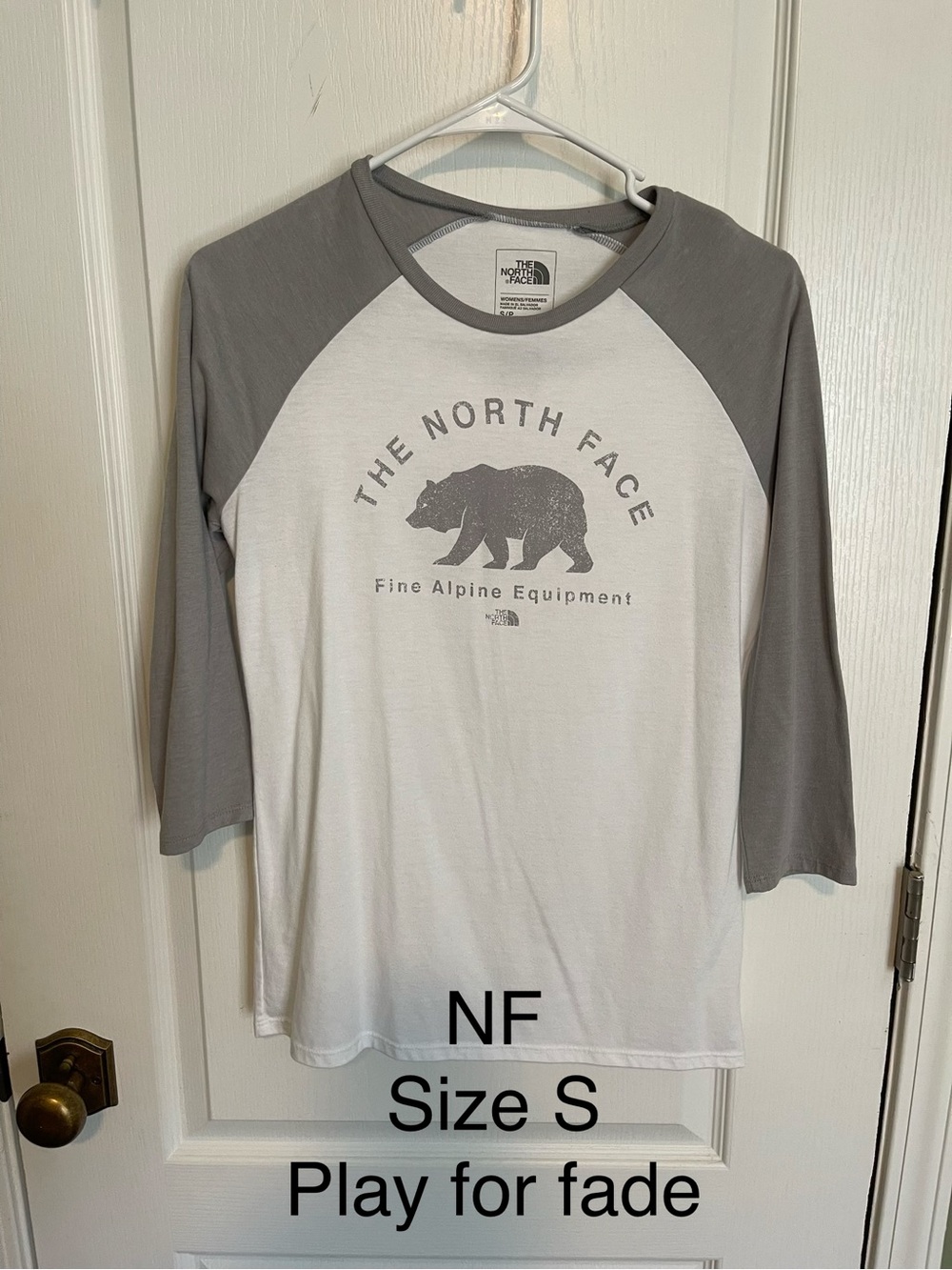 The North Face White Graphic Tee with Gray Bear Print
